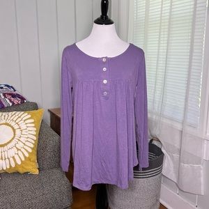 Zenana Premium purple lilac gray baby doll long sleeve D1-27